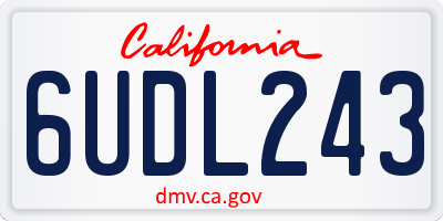 CA license plate 6UDL243