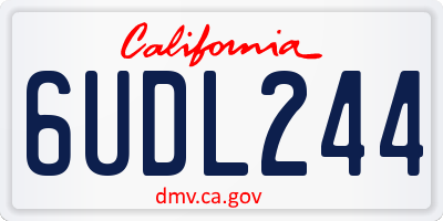 CA license plate 6UDL244