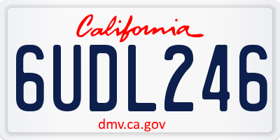CA license plate 6UDL246