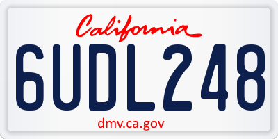 CA license plate 6UDL248