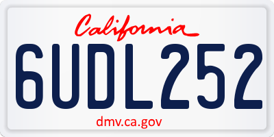 CA license plate 6UDL252