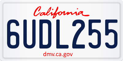 CA license plate 6UDL255