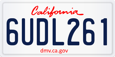 CA license plate 6UDL261