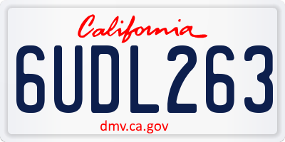 CA license plate 6UDL263