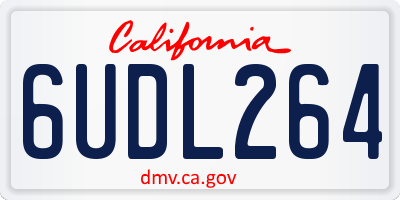 CA license plate 6UDL264