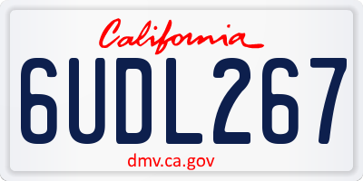 CA license plate 6UDL267