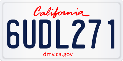 CA license plate 6UDL271