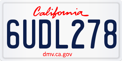 CA license plate 6UDL278