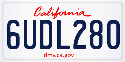 CA license plate 6UDL280