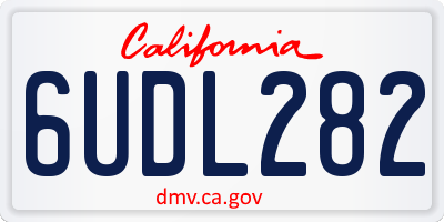 CA license plate 6UDL282