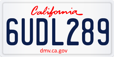 CA license plate 6UDL289