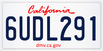 CA license plate 6UDL291