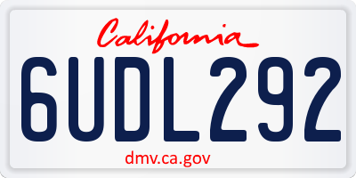 CA license plate 6UDL292