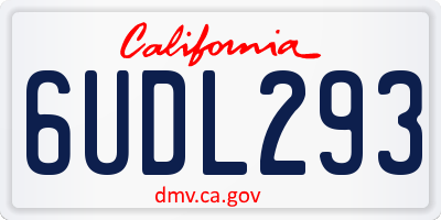 CA license plate 6UDL293