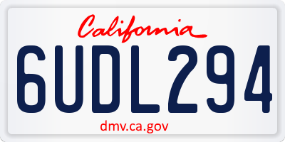 CA license plate 6UDL294