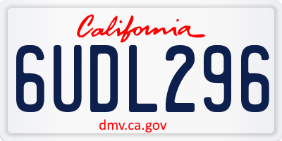 CA license plate 6UDL296