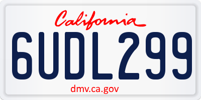 CA license plate 6UDL299