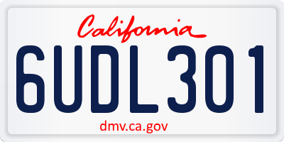 CA license plate 6UDL301