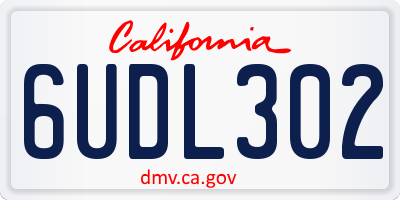 CA license plate 6UDL302