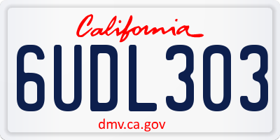 CA license plate 6UDL303