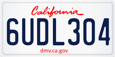CA license plate 6UDL304