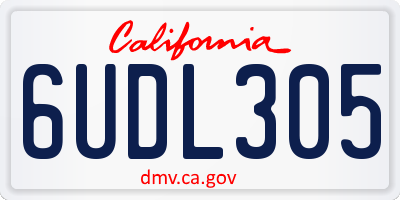 CA license plate 6UDL305