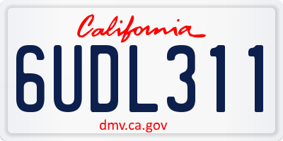 CA license plate 6UDL311