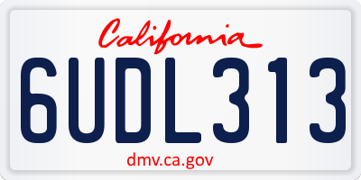 CA license plate 6UDL313