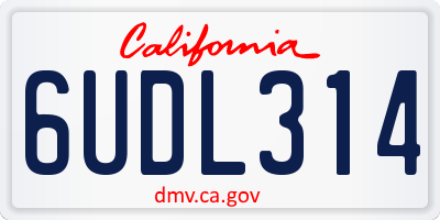 CA license plate 6UDL314