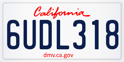 CA license plate 6UDL318