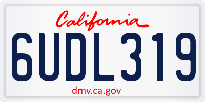 CA license plate 6UDL319