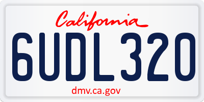 CA license plate 6UDL320