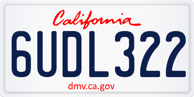 CA license plate 6UDL322
