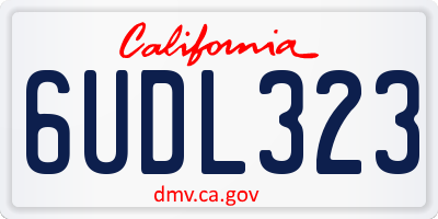 CA license plate 6UDL323