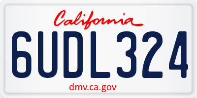 CA license plate 6UDL324