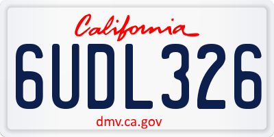 CA license plate 6UDL326