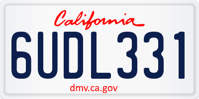 CA license plate 6UDL331