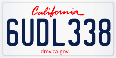 CA license plate 6UDL338