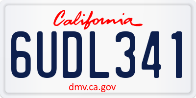 CA license plate 6UDL341