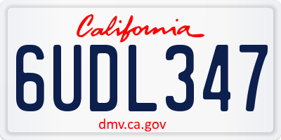 CA license plate 6UDL347