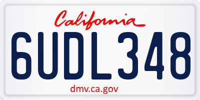 CA license plate 6UDL348