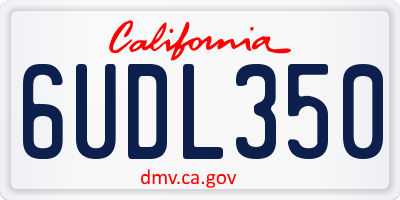 CA license plate 6UDL350