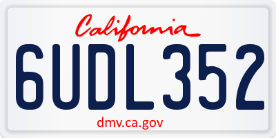 CA license plate 6UDL352