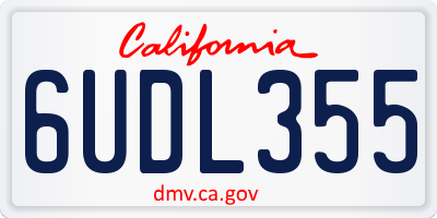 CA license plate 6UDL355