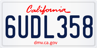 CA license plate 6UDL358