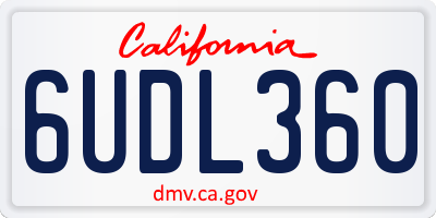 CA license plate 6UDL360