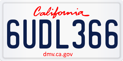 CA license plate 6UDL366