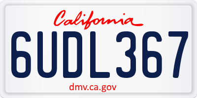 CA license plate 6UDL367