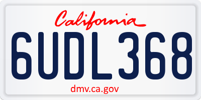 CA license plate 6UDL368