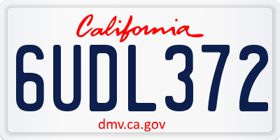 CA license plate 6UDL372